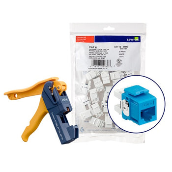 Cat 6 QUICKPORT Jacks Bulk QUICKPACK Blue (Pack of 150) 61110-JL6