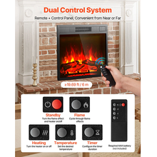 23 Inch Electric Fireplace Insert, Wall Recessed Heater with Remote, 5000BTU, Black