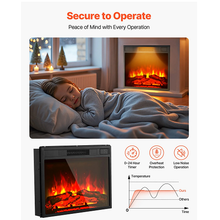 18 Inch Electric Fireplace Insert, Wall Recessed Heater with Remote, 5000BTU, Black