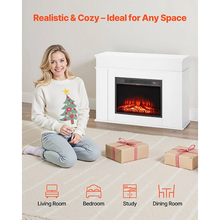 43-Inch 1500W 5120BTU Freestanding Electric Fireplace Stove Heater with Mantel White