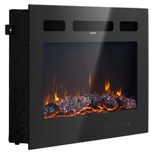 30-Inch Electric Fireplace, 1500W, Wall-Mounted/Recessed, Flat Style with Remote Control