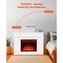 43-Inch 1500W 5120BTU Freestanding Electric Fireplace Stove Heater with Mantel White