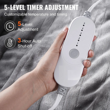 50" x 60" Electric Heated Throw Blanket Twin, Flannel & Sherpa, 5 Heat Levels, 3-Hour Auto-Off, Machine Washable, ETL/FCC Certified, Grey