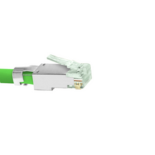 Standard Cat6 Shielded External Ground With Bar45 RJ45 Modular Plugs Green Tint S45-1150 (50pcs/2Jar)