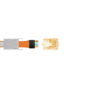 Standard 10G (Cat7a/7/6a) Shielded External Ground With Bar45 RJ45 Modular Plugs Orange Tint S45-1155 (50pcs/2Jar)