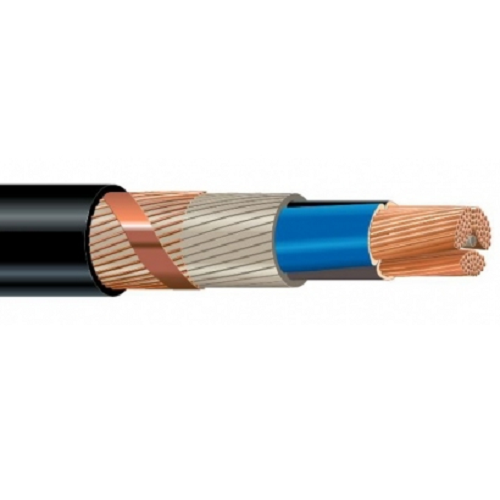 4 x 150svs/70 mm² Solid Bare Copper Braid Shielded PVC 0.6/1 KV NYCWY Eca Installation Cable