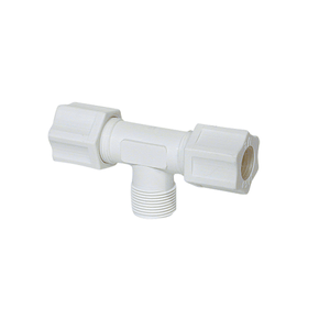 3/8" x 1/4" Male Branch Tee Jaco Polypropylene Stainless Steel Gripper 60-6-4-P-SG