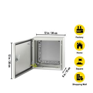NEMA Steel Enclosure 12 x 12 x 6'' Junction Box with Mounting Plate