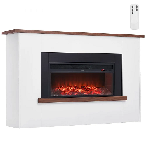 65.5-Inch 1500W 5120BTU Freestanding Electric Fireplace Stove Heater with Mantel White
