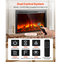 28.5 Inch Electric Fireplace Insert Wall-Mounted Recessed Heater 750W/1500W with Remote Control