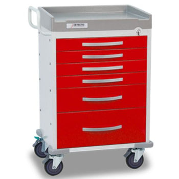 Medical Cart Rescue Emergency Room Six Red Drawers Series  Detecto RC333369RED