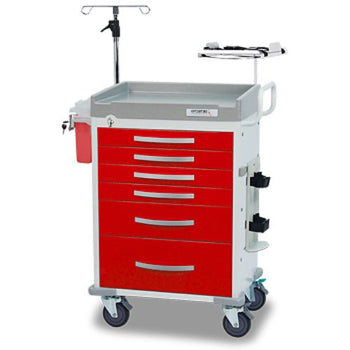 Medical Cart Rescue Emergency Room Six Red Drawers Series Detecto RC333369RED-L