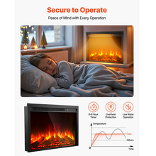 40 Inch Electric Fireplace Insert Wall-Mounted Recessed Heater 750W/1500W with Remote Control