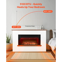 65.5-Inch 1500W 5120BTU Freestanding Electric Fireplace Stove Heater with Mantel White