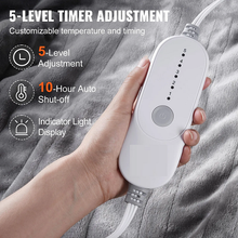 72" x 84" Electric Heated Blanket Double Sided Flannel Throw with 5 Heating Levels, 10-Hour Auto-Off Timer, Machine Washable, ETL/FCC Certified, Grey