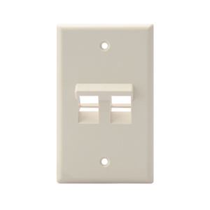 Angled Single-Gang QUICKPORT 2-Port Wallplate Light Almond 41081-2TP