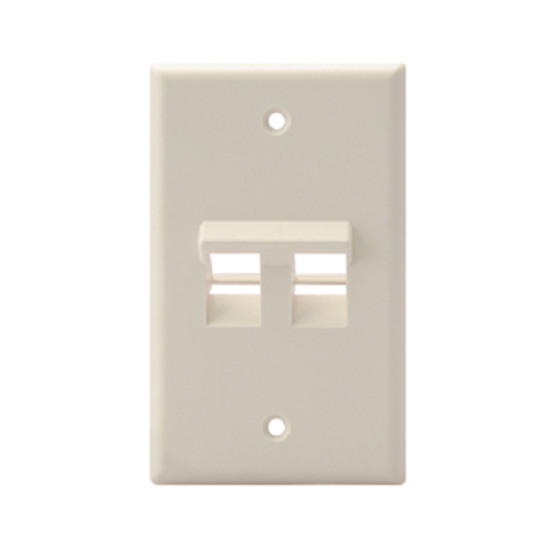 Angled Single-Gang QUICKPORT 2-Port Wallplate Light Almond 41081-2TP