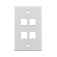 4 Port Standard Single Gang Ul White Keystone Wall Plate S45-3204W (Pack of 120)