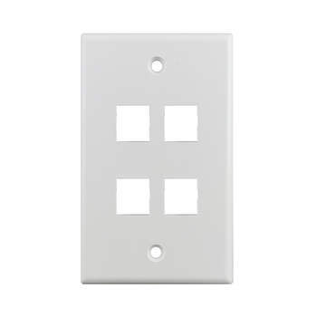 4 Port Standard Single Gang Ul White Keystone Wall Plate S45-3204W (Pack of 120)