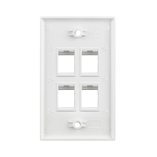 4 Port Standard Single Gang Ul White Keystone Wall Plate S45-3204W (Pack of 120)