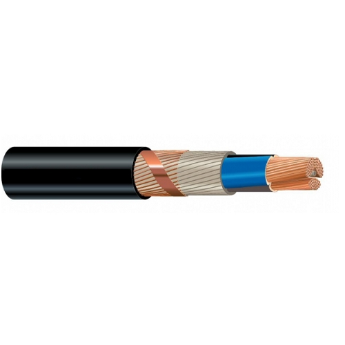 4x150svs/70 mm² Stranded Bare Copper Braid Shielded PVC NYCWY Eca 0.6/1 KV Installation Cable