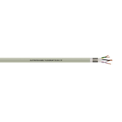 20 AWG 3P Bare Copper Shield TC Braid Non-woven Tape PUR Flexidrum TD 210 C TP Data Cable