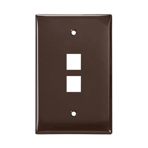 2-Port Midsize Single-Gang QUICKPORT Wallplate Brown 41091-2BN