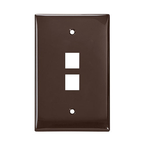 2-Port Midsize Single-Gang QUICKPORT Wallplate Brown 41091-2BN