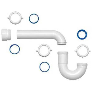 1-1/2" P-Trap w/Threaded PVC Adapter, Reversible J-Bend True Blue Washer (Pack of 50)