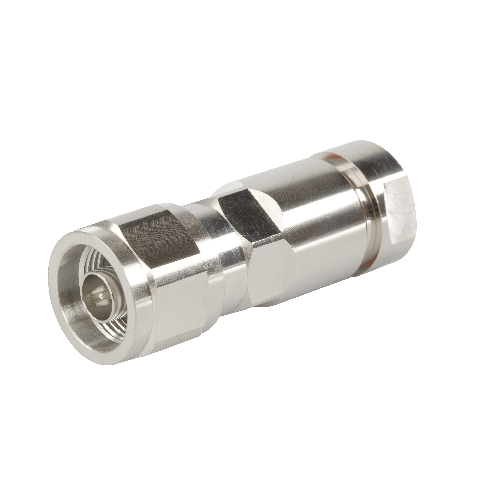 3/8in Type N Male Positive Lock Mounting Angle Straight Crush-­flare HELIAX Connector F2TNM-PL