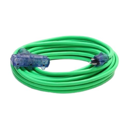 100FT 10/3 SJTW Cold Weather Triple Tap Extension Cord With CGM Green