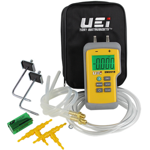 Oil Burner and Boiler Installation Kit, including a Combustion Analyzer, Clamp-Meter, Manometer, Leak Detector, Thermometer, and Smoke Test Kit for maintenance purposes 522KIT