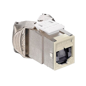 Cat 6A Shielded QUICKPORT Jack with Shutters Ivory 6ASJK-SI6