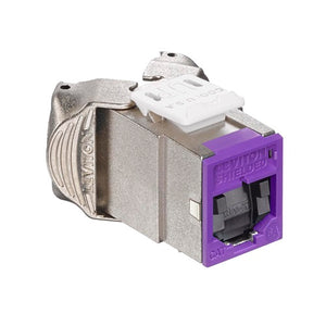 Cat 6A Shielded QUICKPORT Jack with Shutters Purple 6ASJK-SP6