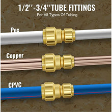 1/2"-3/4" Brass Straight-Through Push-Fit for Air Pipe Fittings (12 PCS)