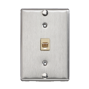 6P6C Telephone Wall Jack Stainless Steel 40226-S