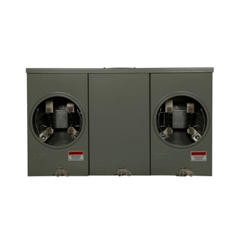 2-Gang 200A 600V Single-Phase Horizontal Ganged Meter Socket 1004401BCH