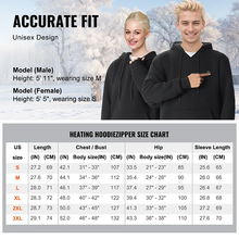 7.4V Battery-Powered Electric Heated Pullover Sweatshirt for Men & Women, 5 Heating Zones, Lightweight Warm Outdoor Hoodie, Size S, Black