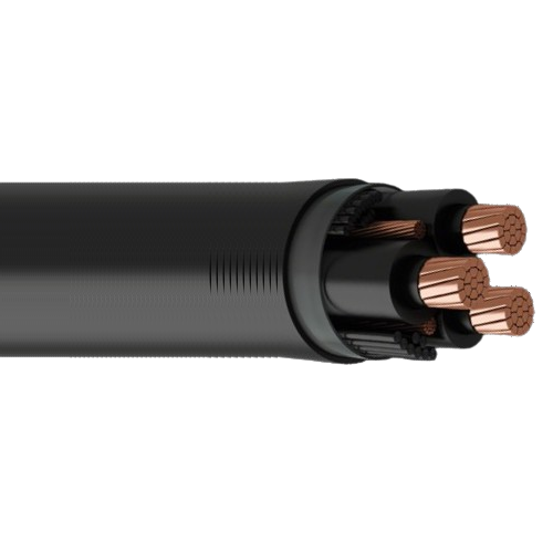 4/0 AWG 3C Copper MV-90 Non-Shielded XLPE Insulated PVC Jacketed 2.4 kV