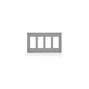 4 Gang Decora Plus Screwless Wallplate Polycarbonate Gray 80312-GY