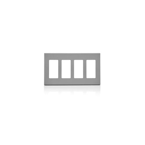 4 Gang Decora Plus Screwless Wallplate Polycarbonate Gray 80312-GY