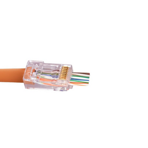 ProSeries Cat6/6a Unshielded with Cap45 Pass Through RJ45 Modular Plugs Red Tint S45-1700P (100pcs/3Jar)