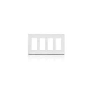 4 Gang Decora Plus Screwless Wallplate Polycarbonate White 80312-SW