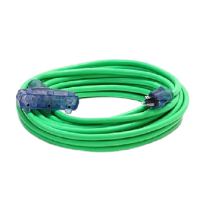 100FT 12/3 SJTW Cold Weather Triple Tap Extension Cord With CGM Green