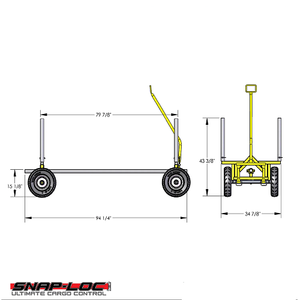 4 Wheel All-Terrain Lumber and Pipe Cart SLV2000LPCY