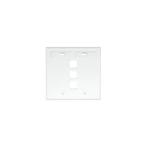 Dual-Gang QUICKPORT Wallplate 3-Port White 42080-3WP