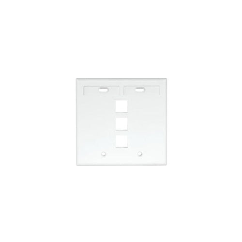 Dual-Gang QUICKPORT Wallplate 3-Port White 42080-3WP