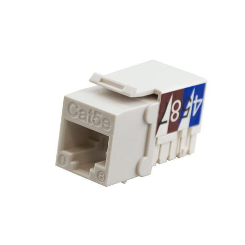 Cat5e Unshielded 90 Degree Jack White Keystone S45-3590W (Pack of 45)