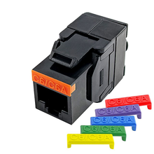 Cat6/6A UTP 180 Degree Jack 110 Style Toolless Black Keystone S45-3600B (Pack of 25)