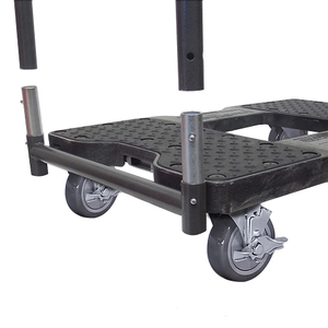 Snap-Loc Industrial Strength E-Track Push Cart Black Dolly SL1500P4B